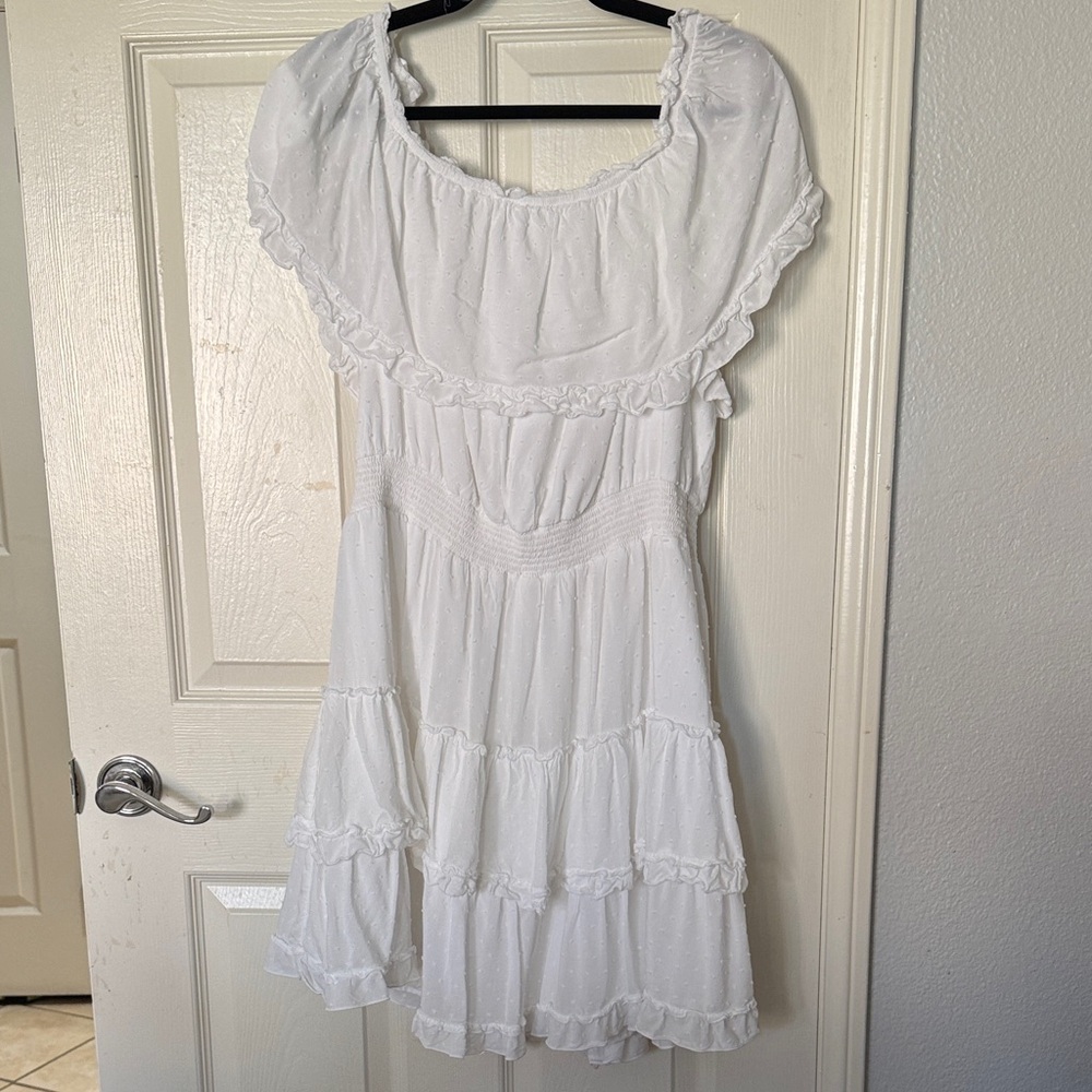Forever 21 White Ruffle Mini Dress